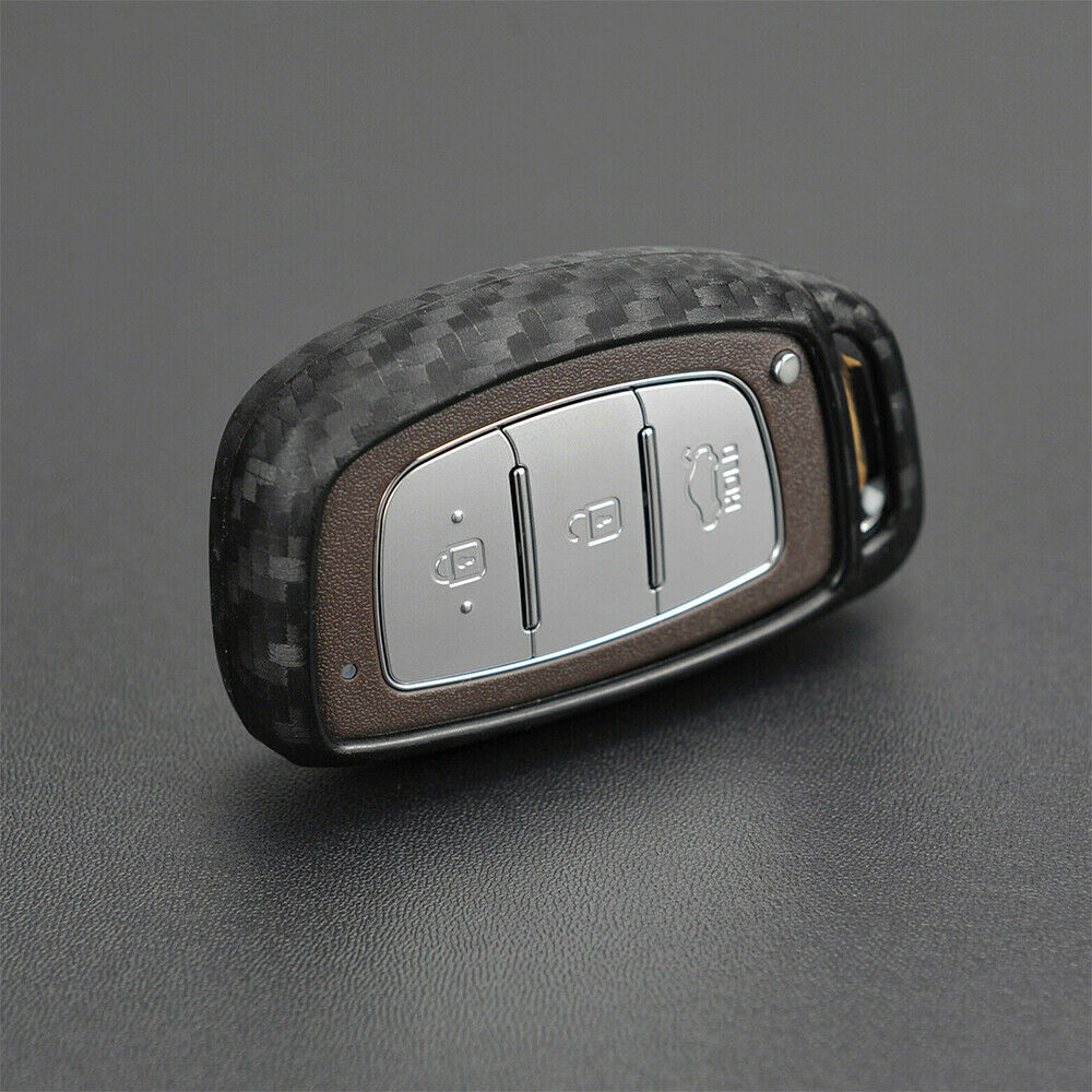 Silicone Carbon Fiber Smart Key Case Cover For Hyundai Sonata/Tucson/Elantra
