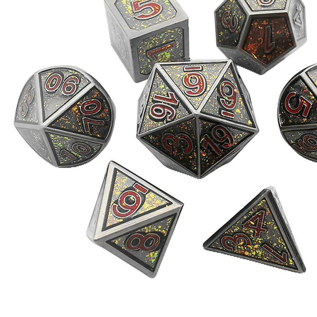 7x Metal Copper Polyhedral Dice for MTG DND RPG Role Play Game Props #6
