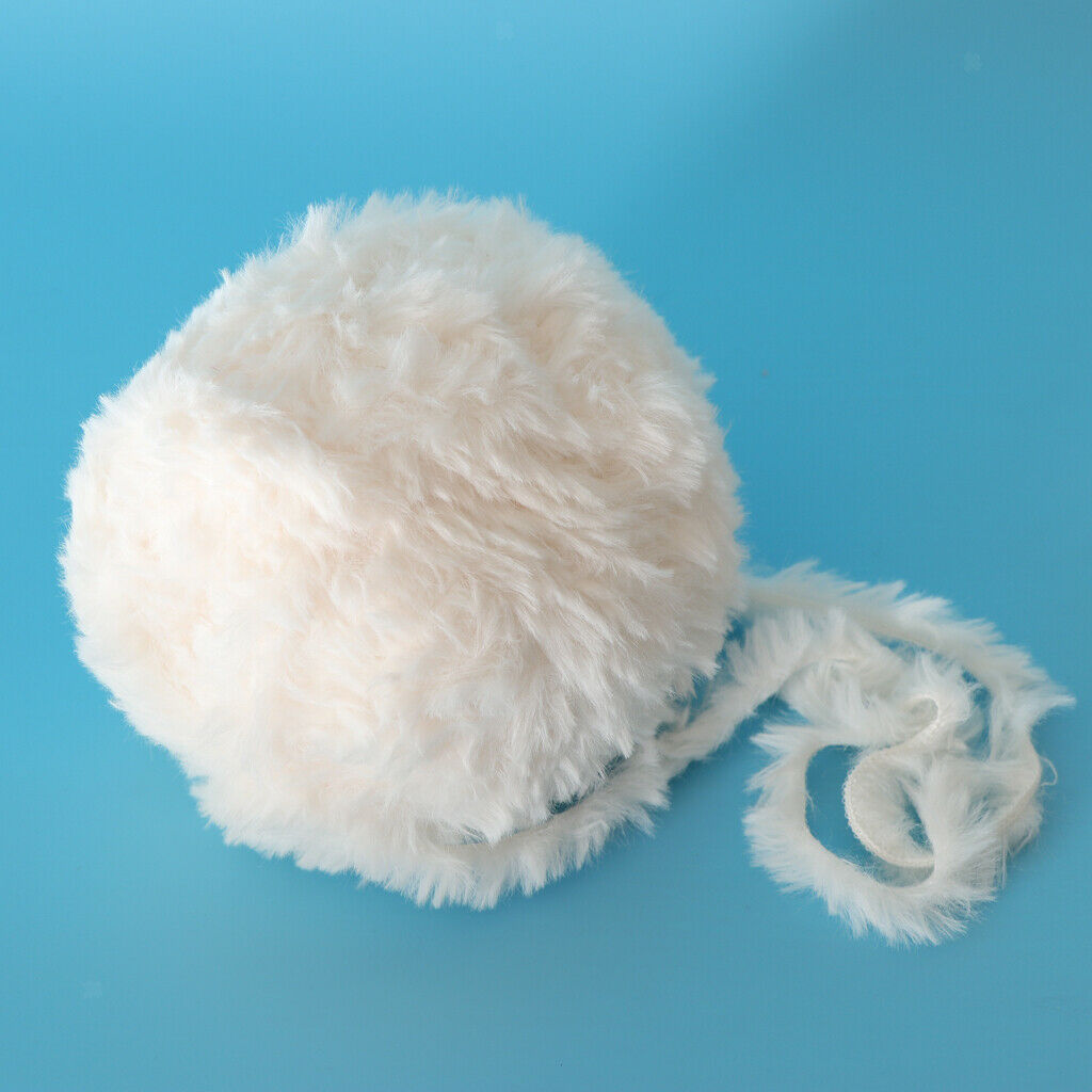 2 Skeins 32 Meters Soft Fluffy Faux Fur Yarn for Crocheting Knitting  White