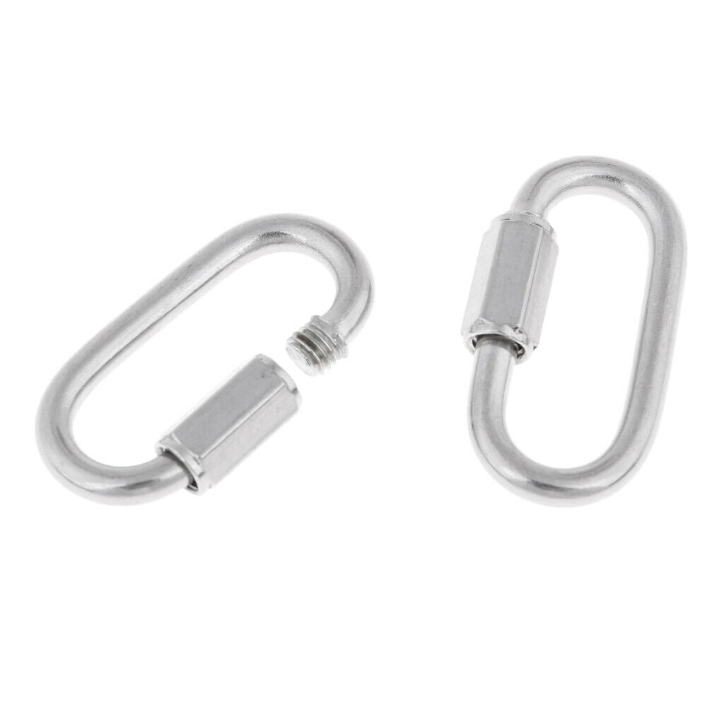 2 Pack Scuba Dive Stainless Steel Quick Link Clip Climb Carabiner Connector