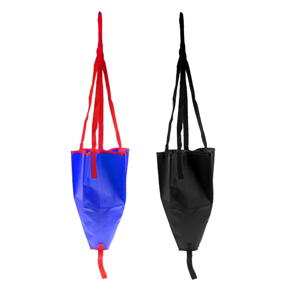 2 Pieces Heavy Duty Black,Blue PVC Fishing Sea Anchor Drogue Fits 12-14ft Marine