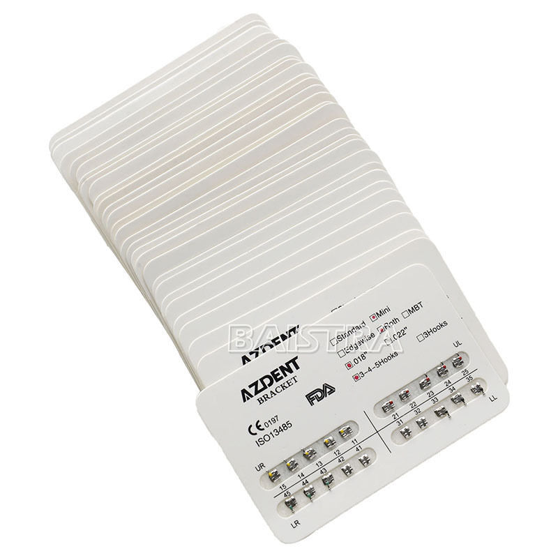 50pack Dental Orthodontic Metal Brackets Braces Mini Roth 018 3-4-5 Hooks AZDENT