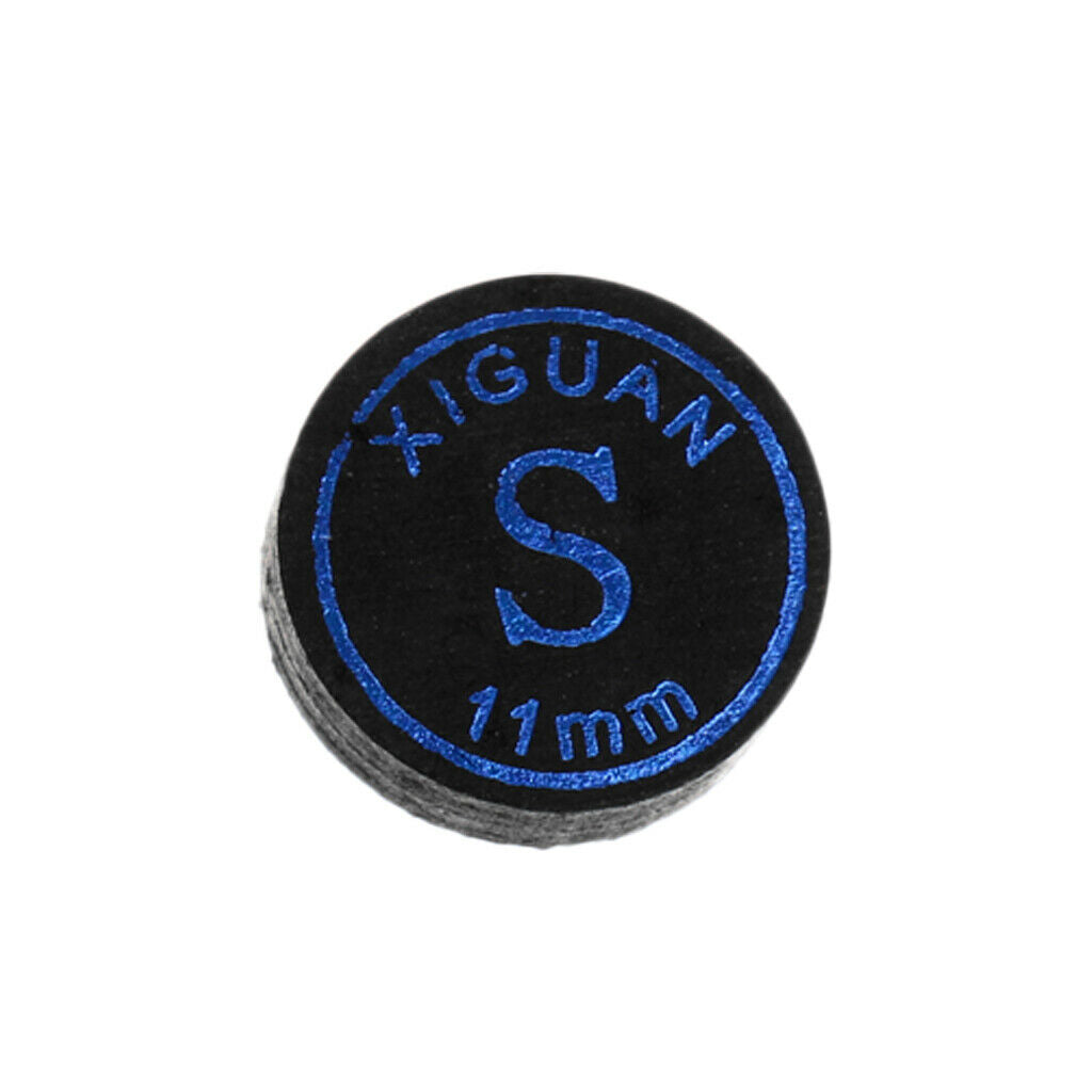 High Quality Pigskin Leather Billiard Pool Cue Tips Black - 11mm Soft