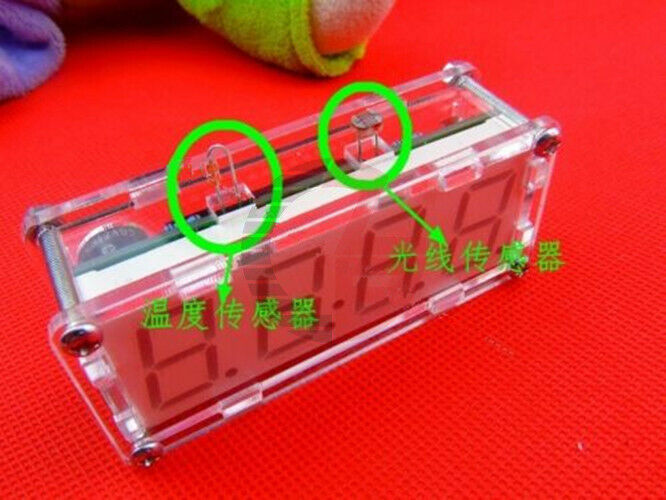 LED Electronic Clock Microcontroller Red LED Clock Time Thermometer DIY Kits