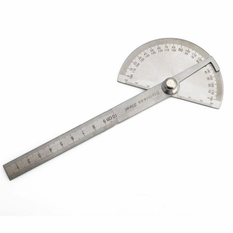 Stainless Steel 180 degree Protractor Angle Finder Arm Rotary Measuring Ruler