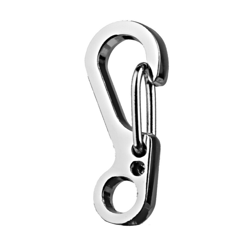 2x 10 Outdoor Snap Buckle Carabiner Camping Split Spring Lock Hook Keyring