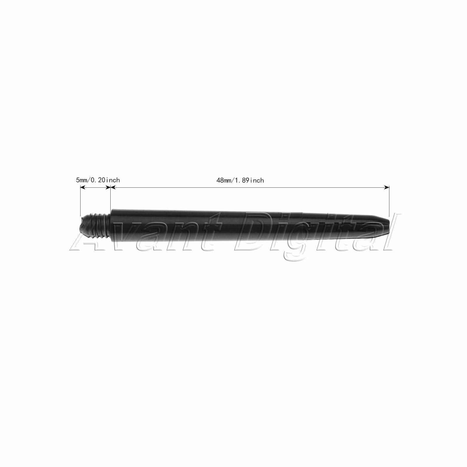50 Pcs Black Nylon Dart Shafts Darts Stems Replacement 48mm 2BA Screw Thread