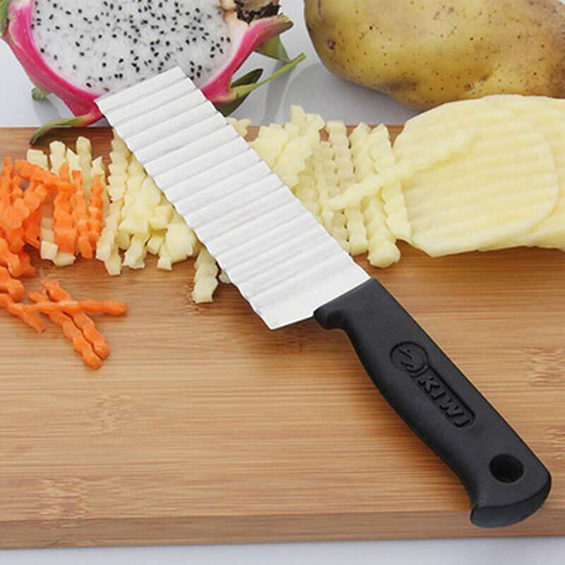 1Pcs Stainless Steel Potato Fruits Vegetable Cutter Kitchen tool Wave Kni.l8