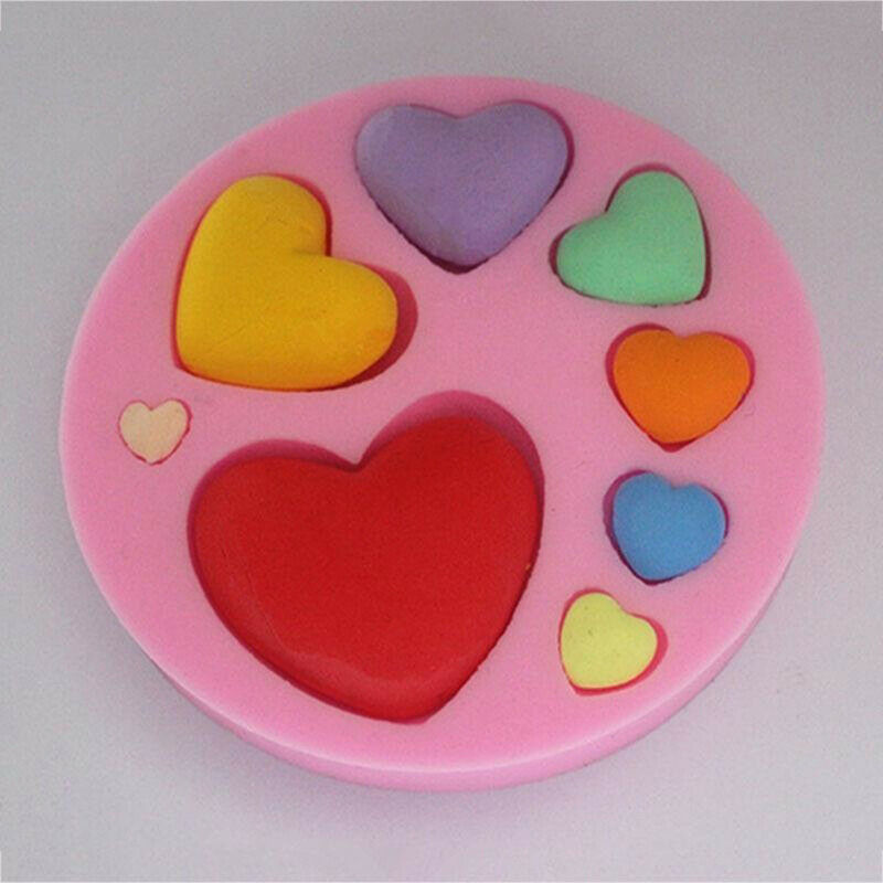 Loving Heart Shape Silicone Mold DIY Candy Paste Cake Decorating Tool Mo.l8