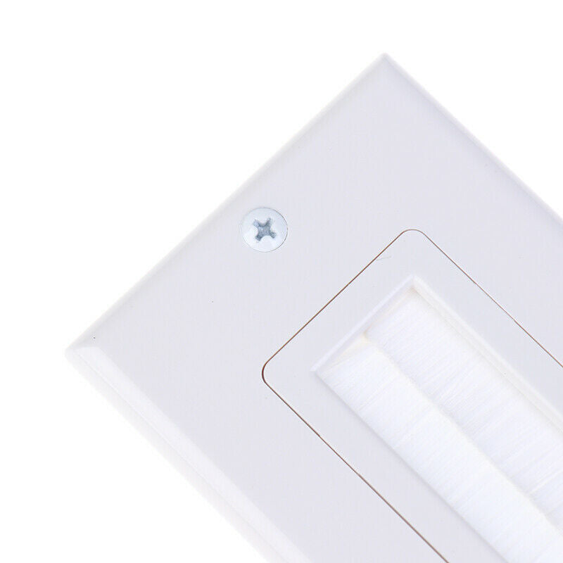 1 PCS White Brush Panel Opening Decor Cable Wire Wall Plate Face Pla.l8