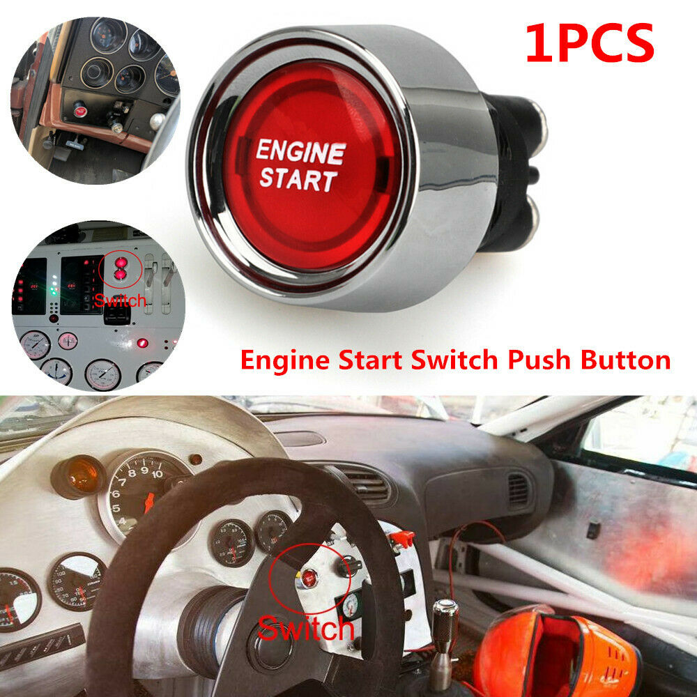 Universal Racing Car Red LED Illuminated Engine Start Switch Push Button Starter
