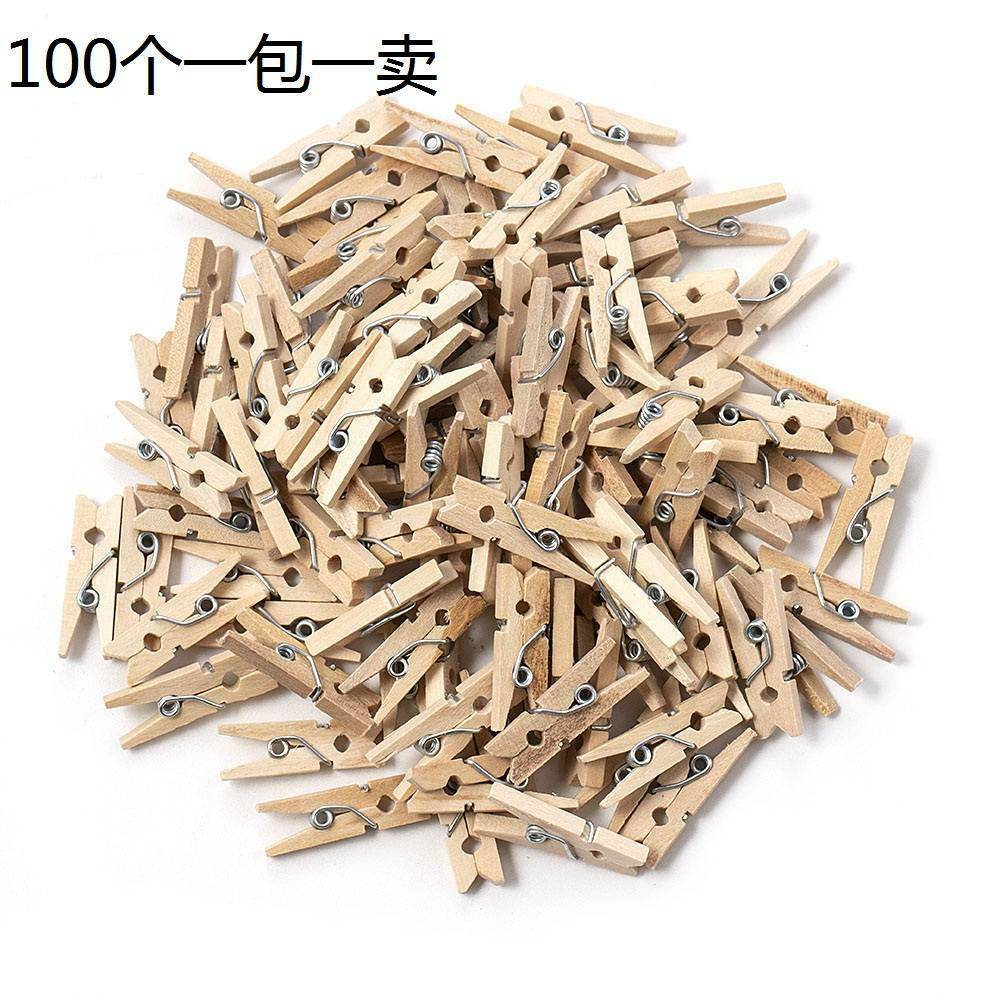100* Durable Wood Clothespins Photo Album Wood Clip Wooden Laundry Clothes Pins_