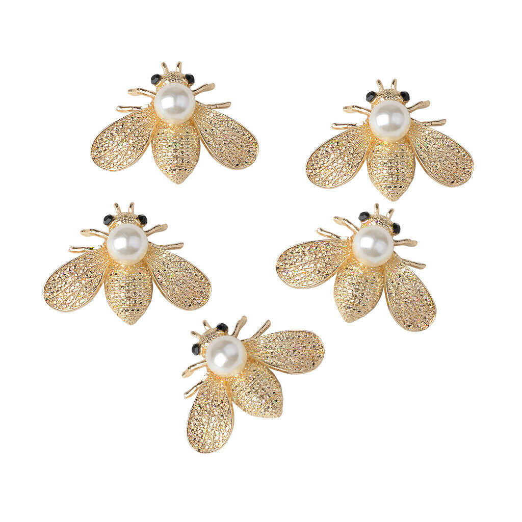 5 pcs bee-shaped alloy crystal bead flatback decorative ornaments