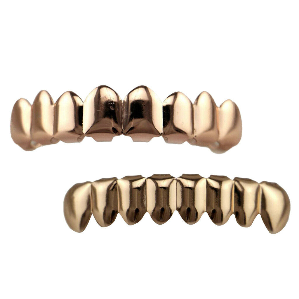 6pc Hiphop 8 Top / Bottom Teeth Grills  Mouth Tooth Caps Party Jewelry