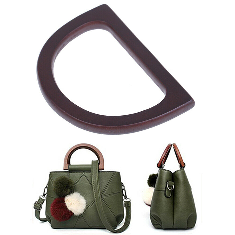 1Pcs Wooden Bag Handle Replacement for DIY Purse Making Handbag Shopping ToABDA