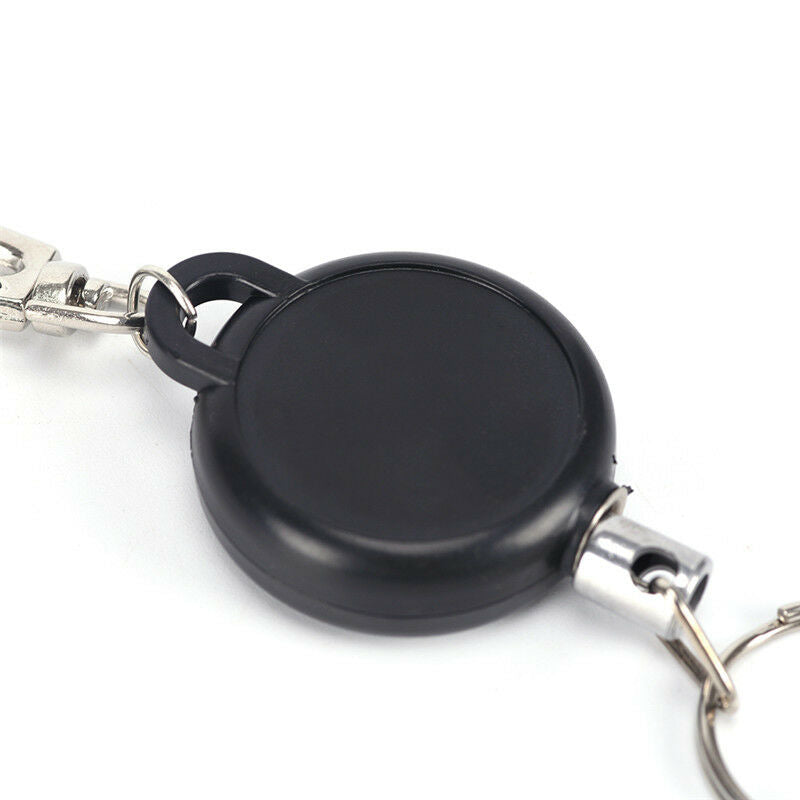 Retractable KeyChain Reel Steel Cord Recoil Belt Ring Badge Pass ID Card Holders