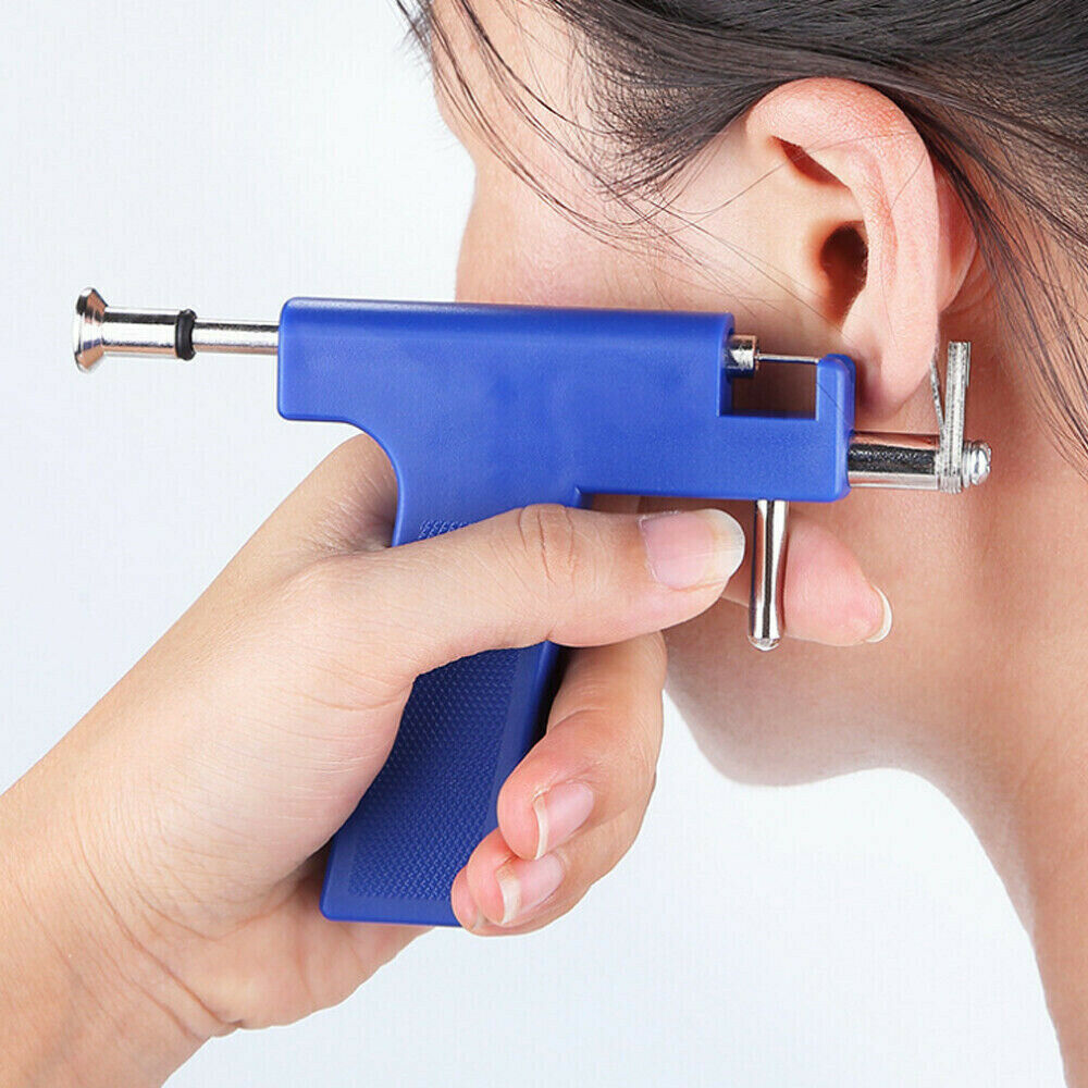 98 Studs Professional Ear PIERCING GUN Body Nose Navel Tool Jewelry Kit Set USA