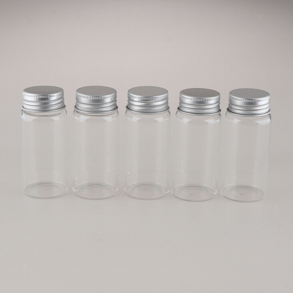 5Pcs Refillable Glass Makeup Bottles Cosmetic Pills Storage Containers 55ml
