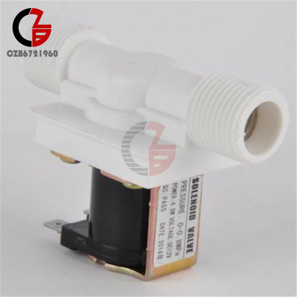 1/2" N/C Magnetic Electric Solenoid Valve Water Air Inlet Flow Switch DC 12V
