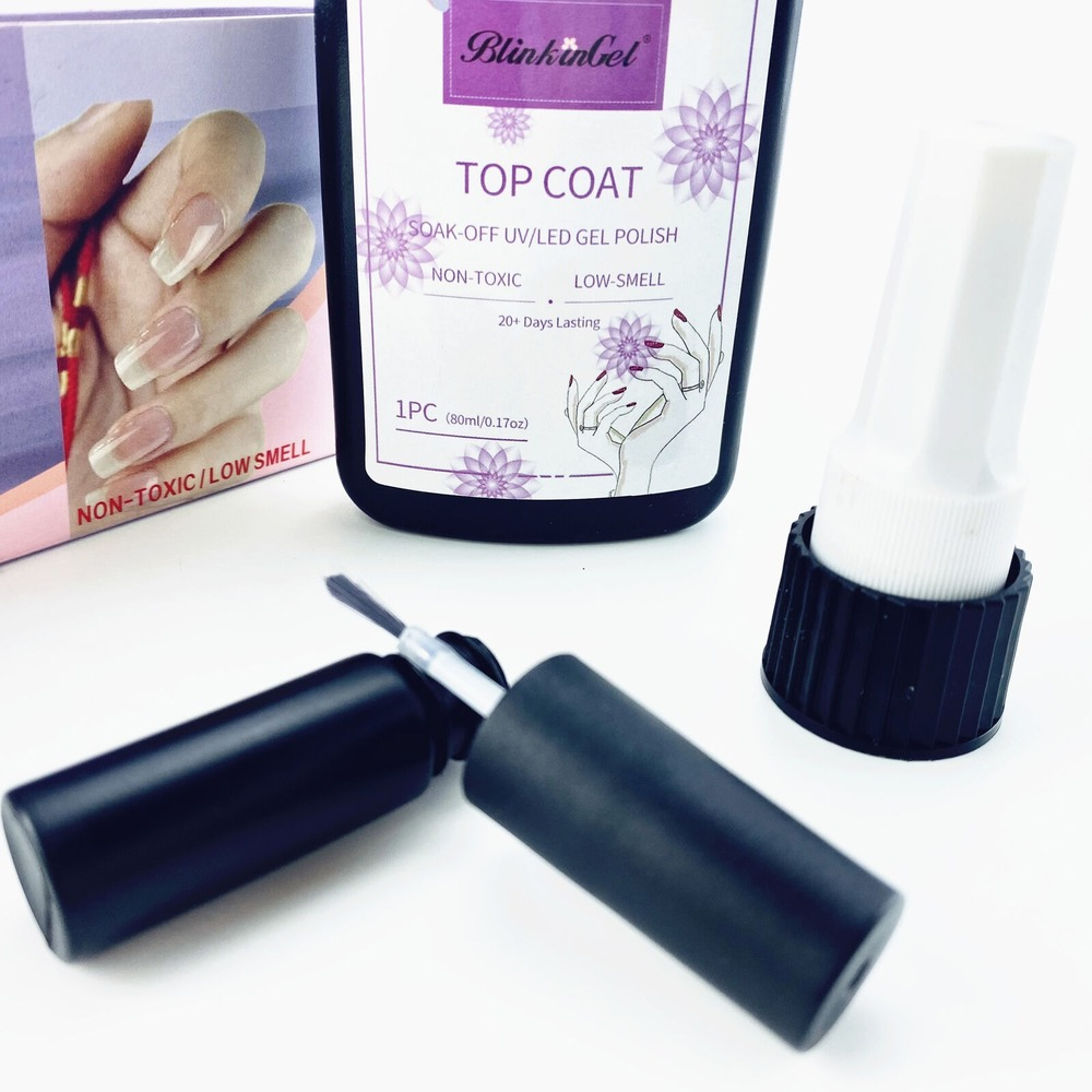 BlinkinGel Nail Gel Polish 80ml Top Coat UV Light Soak Off UV LED Nail Lacquer