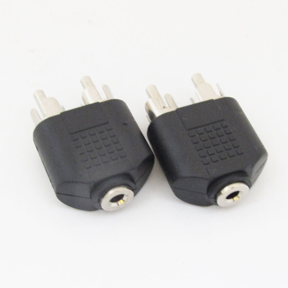 50pcs 3.5mm Stereo Female to 2 RCA Male Plug Twin Phono Y Splitter Audio Adapter