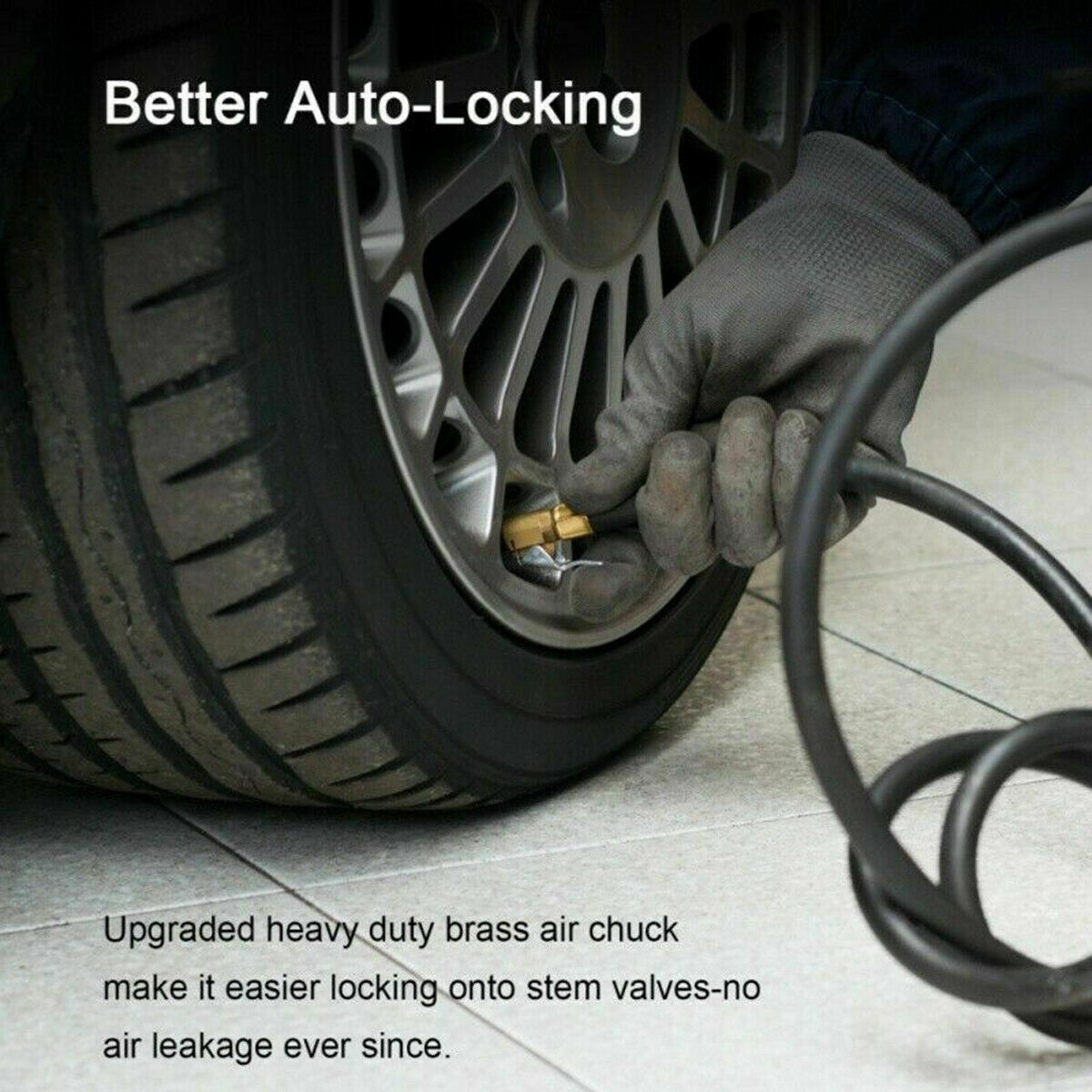 2X Tyre Valve Air Chuck Inflator Pump Connector Adapter Brass Clip on Car 8mm UK