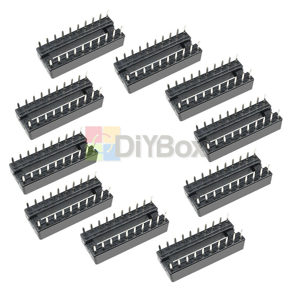 100X 20-Pins IC Sockets Adaptor Solder Dual Wipe Contact Type DIP-28 IC Socket