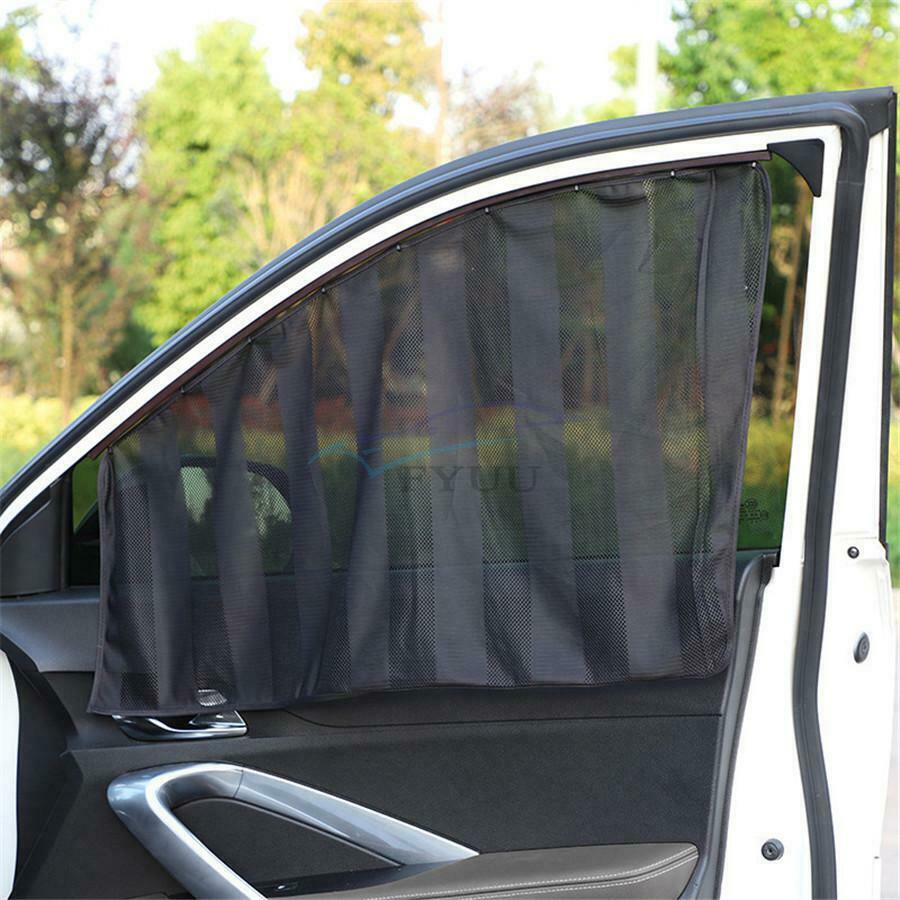 4Pieces 80×50×20cm/78×50cm Polyester Anti-UV Car Front&Back Row Sunshade Curtain