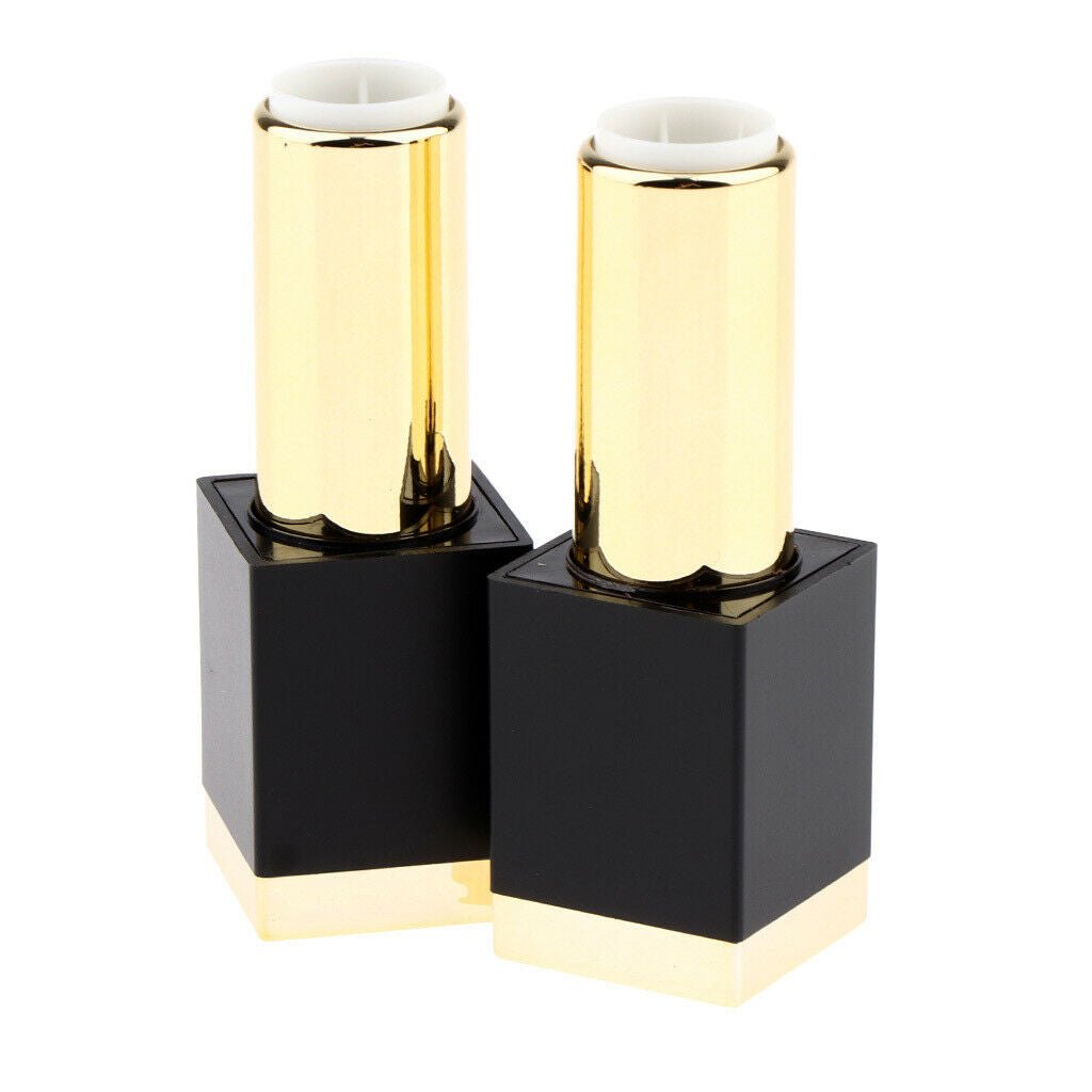 Square Lipstick Tube,2pcs/set 12.1mm Empty Lipstick Tubes Lip Balm DIY Container