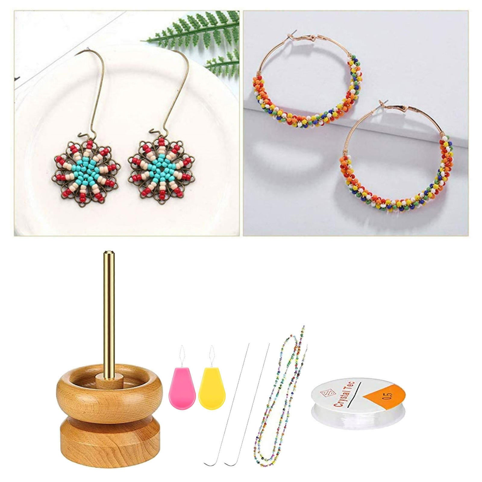 Wood Bead Spinner Gem Bead Loader Beads Quickly DIY Spinning Jewelry Tool