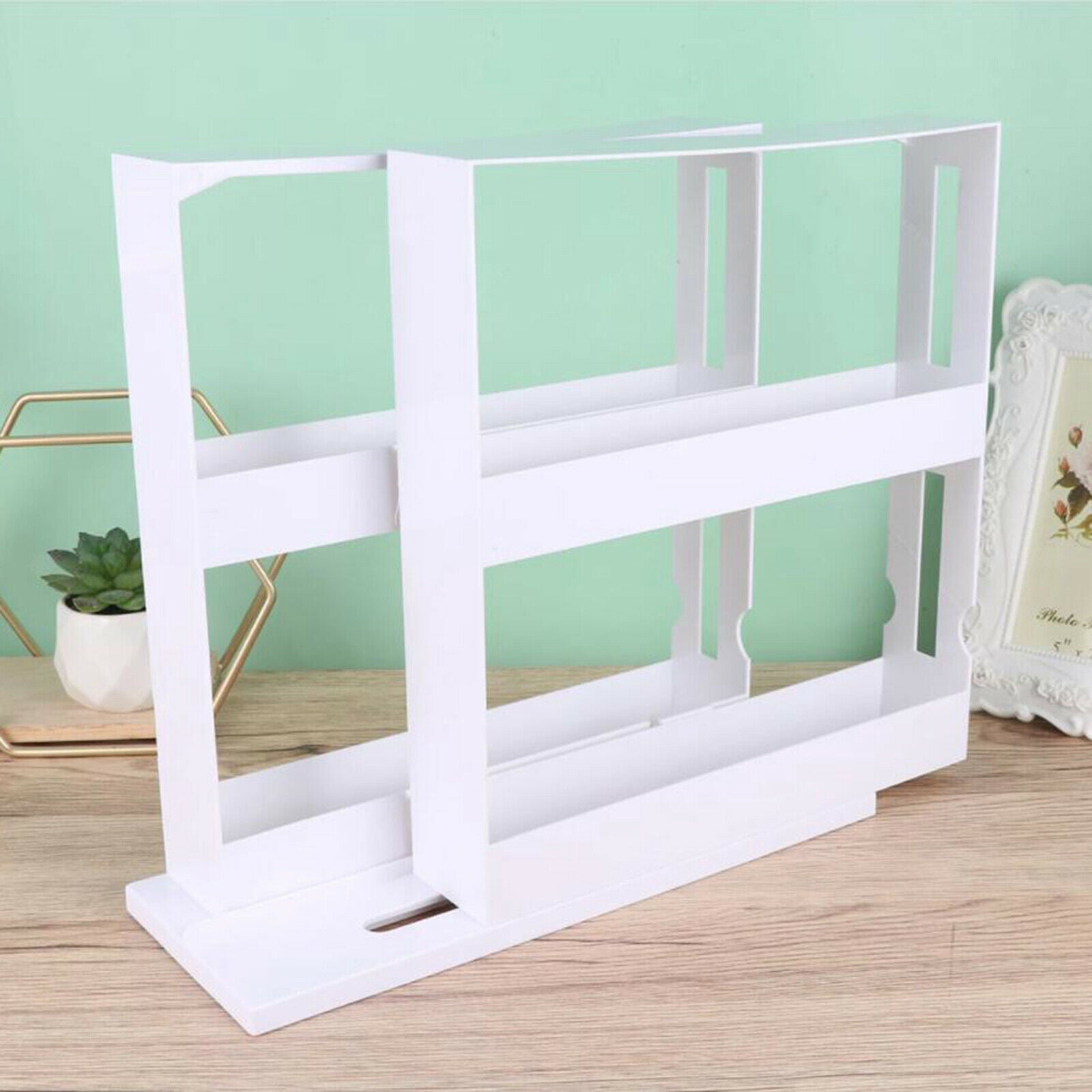 1pc Kitchen Storage Rack Seasoning Spice Jar Rack Rotating Organizer Shelf