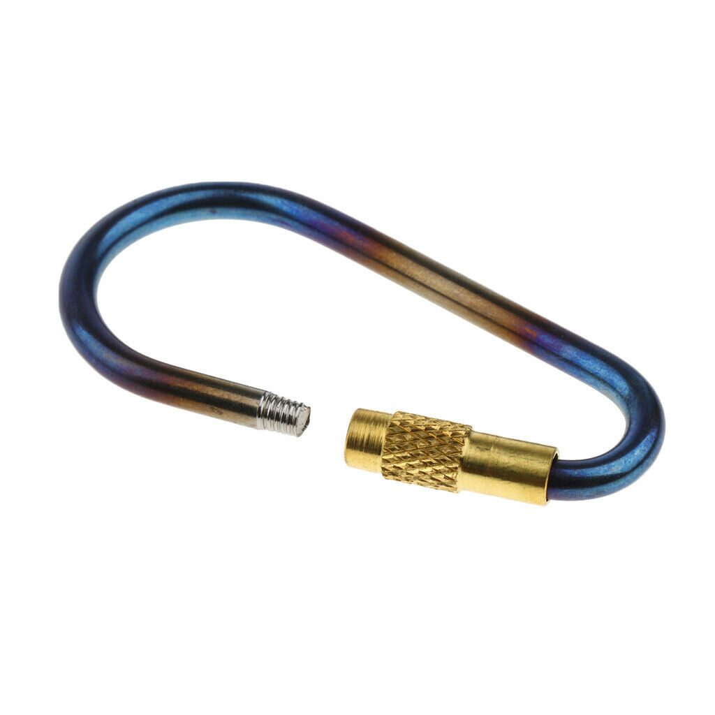 Outdoor Camping Mini Screw Locking Titanium Carabiner Keychain Clip Hooks
