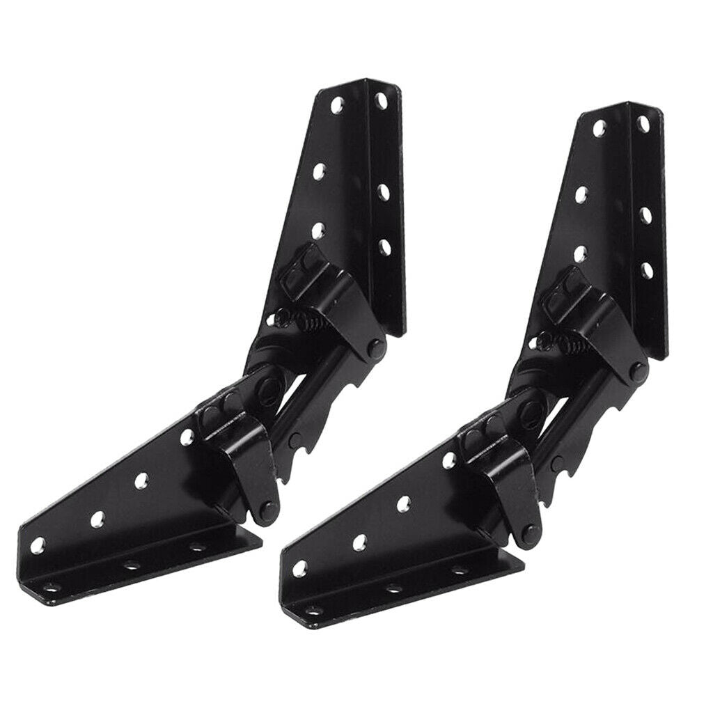 2x Adjustable Angle 3-Positions Mechanism Hinges for Home Sofa Couch Black