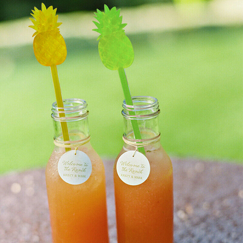 12pcs Pineapple Cocktail Swizzle Sticks Stirrer Coffee Wine Muddler Puddl.l8
