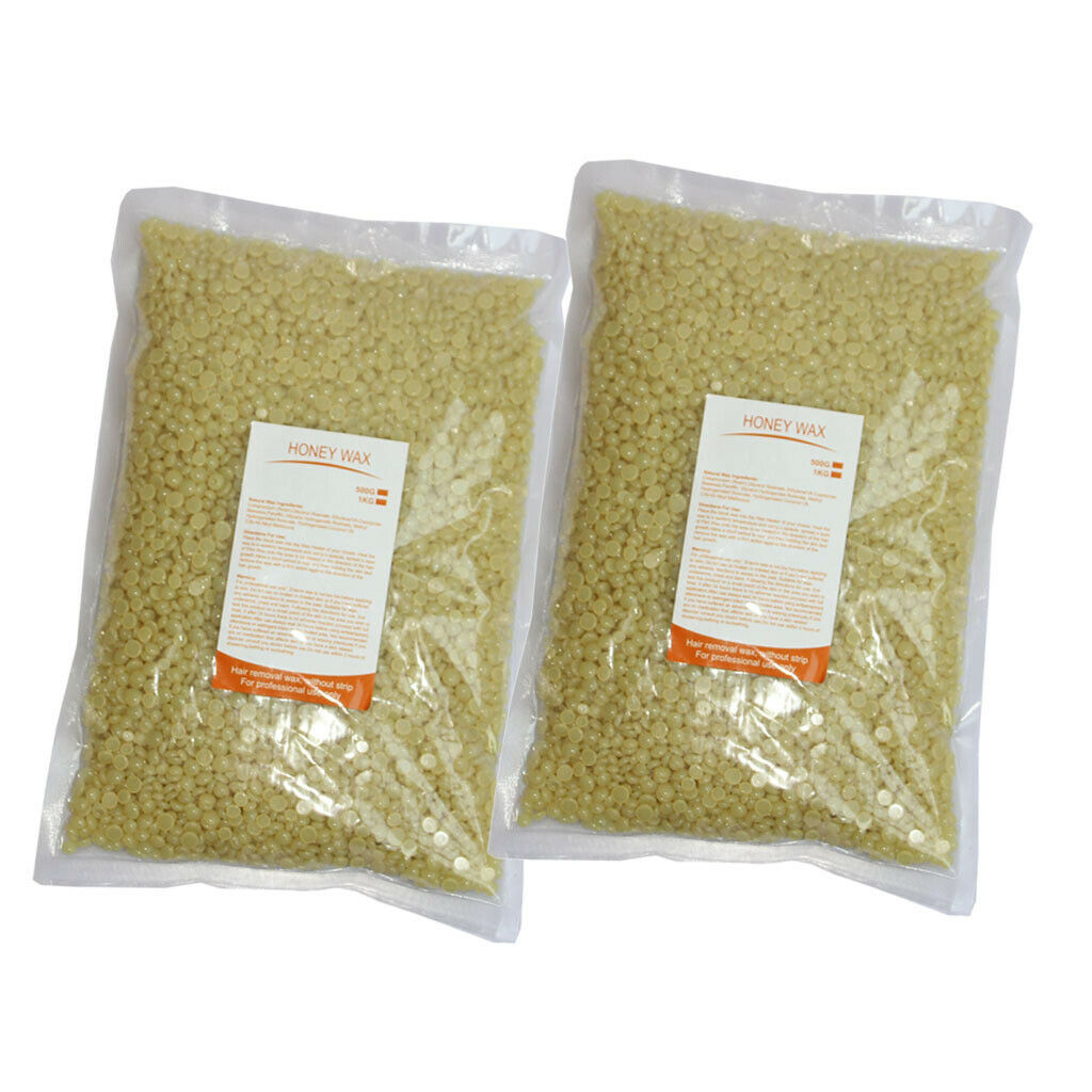 2Bags Hard Wax Beads Bean Hair Removal Bikini Depilatory No Strip Pellet 1kg