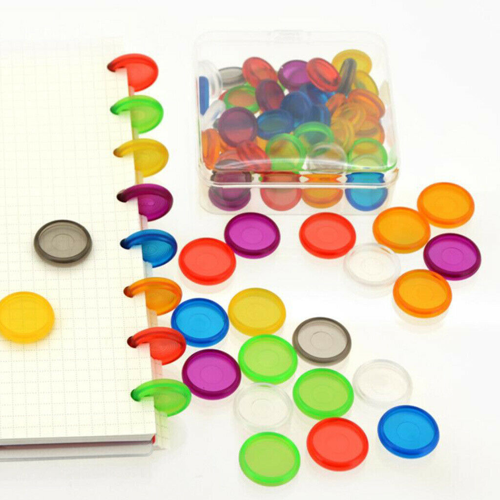 50 Pieces Plastic Discs Loose Leaf Binding Ring Clip Holder DIY Stationery
