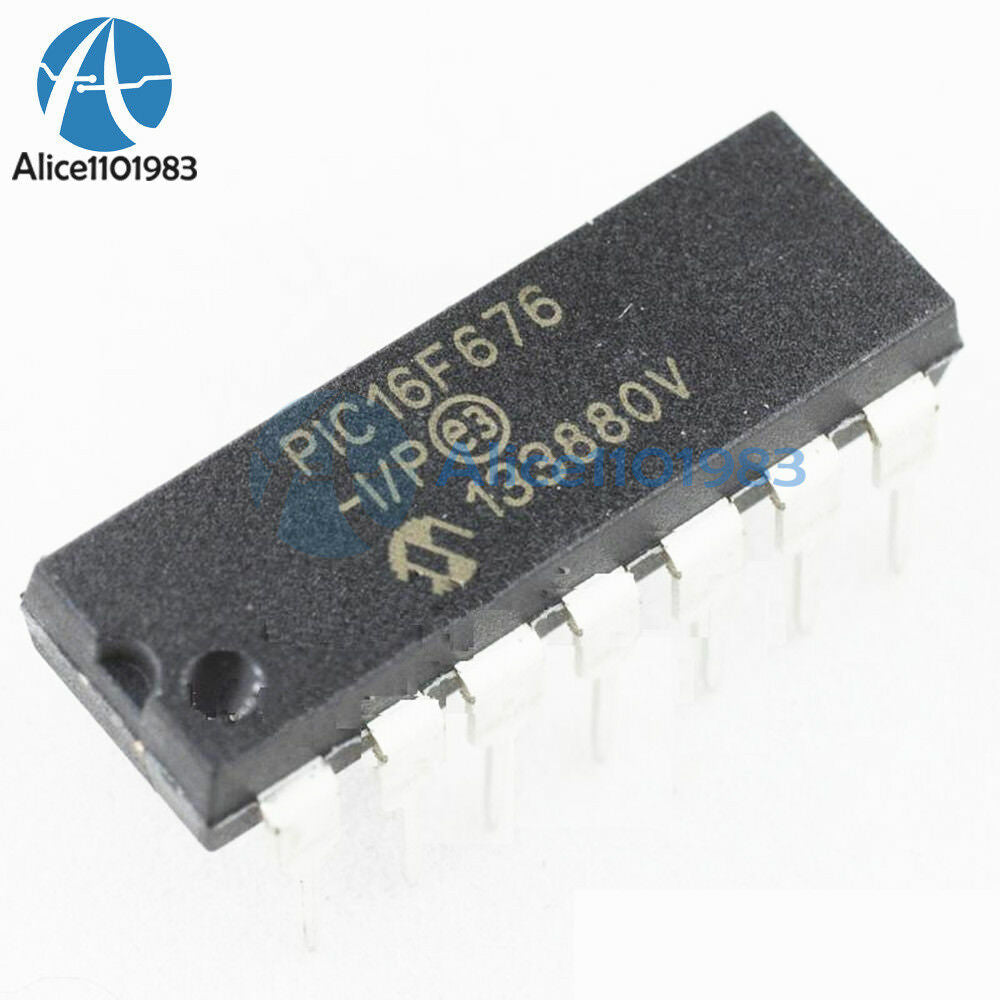 5PCS PIC16F676-I/P PIC16F676 16F676 IC MCU FLASH 1K W/AD 14-DIP NEW