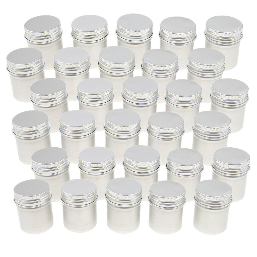 30-Pack Aluminium Tin Jars Storage Cosmetic Bottle Round Containers with Metal