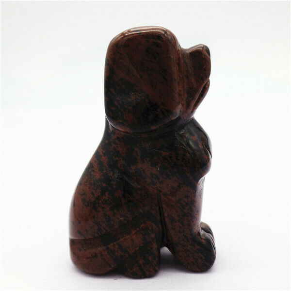 48x31x18mm Mahogany Obsidian Carved Dog Decoration Statue Home Decor HH7951