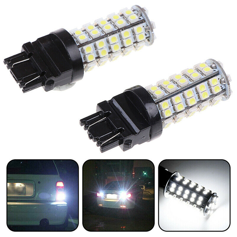 2Pcs White 3157 3156 Car Reverse Light Backup 68-SMD LED Bulb Lights 3057 3 SJ