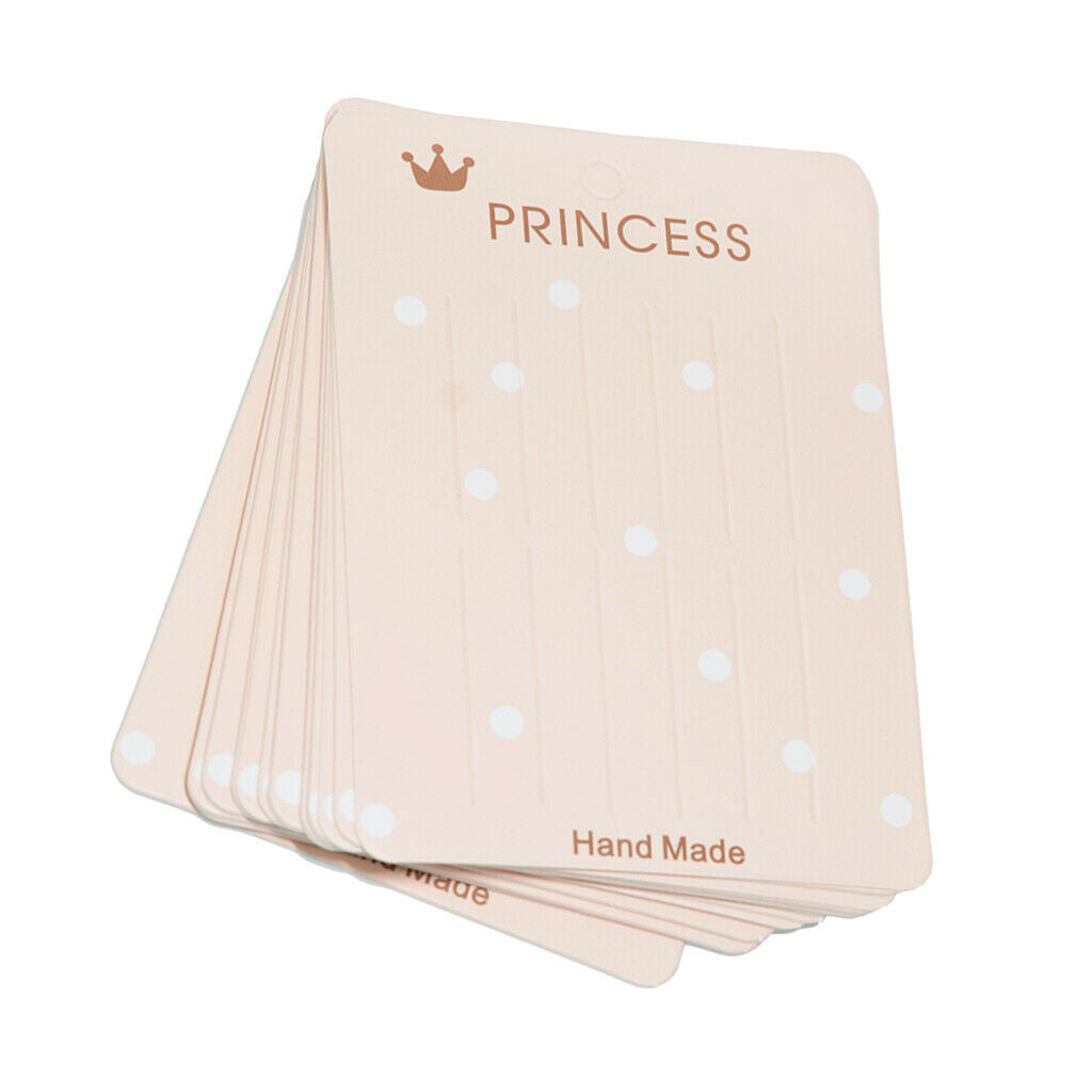 40 Pieces Jewelry Display Paper Cardboard Hair Clip Accessory Card Pink dots