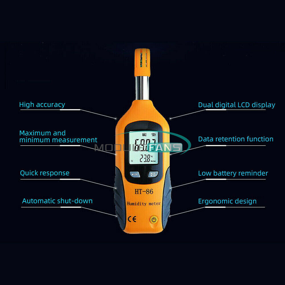 HT-86 Wet Bulb/Dew Point Digital Thermometer Hygrometer Meter 0.01%RH, 0.01℃