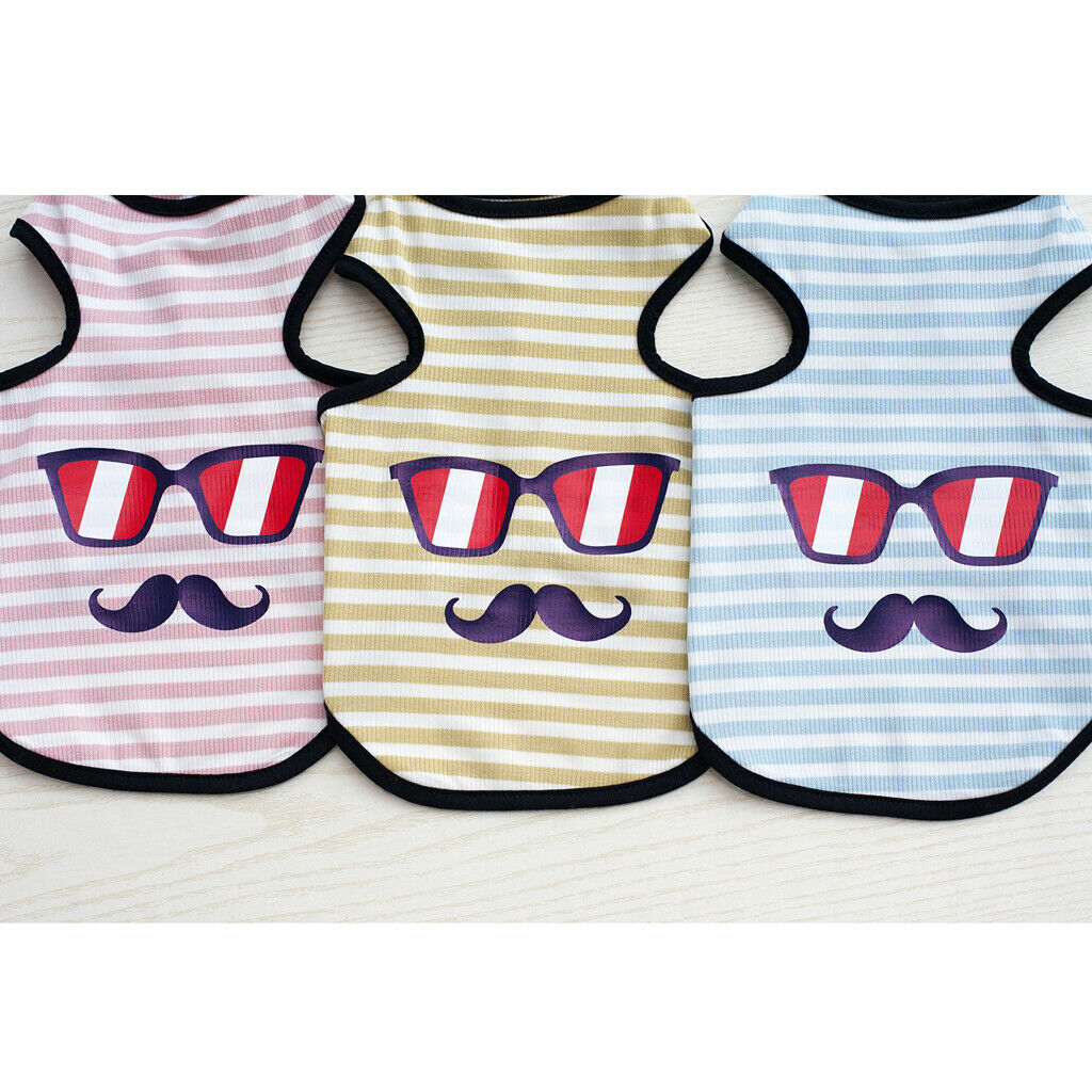Sunglasses Print Pet Puppy Dog Cat Pet Clothes Dress Vest T Shirt Blue S