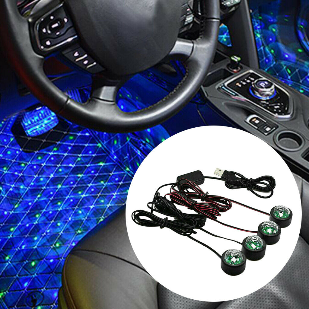 Auto Car LED Atmosphere Light Sound Control Interior Footwell Accessories