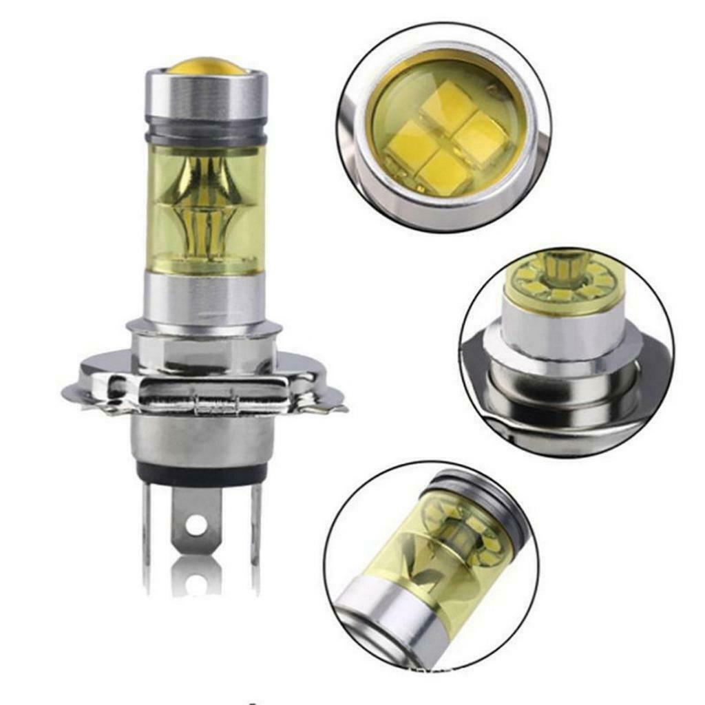 Pair H4 100W 4300K LED Yellow Foglight Bulbs DC 12V Daytime Running