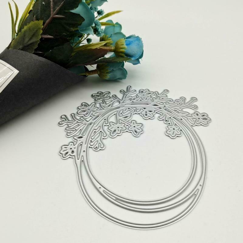 Flower Wreath Clear Stamps Carbon Steel Embossing Mould for Card Making