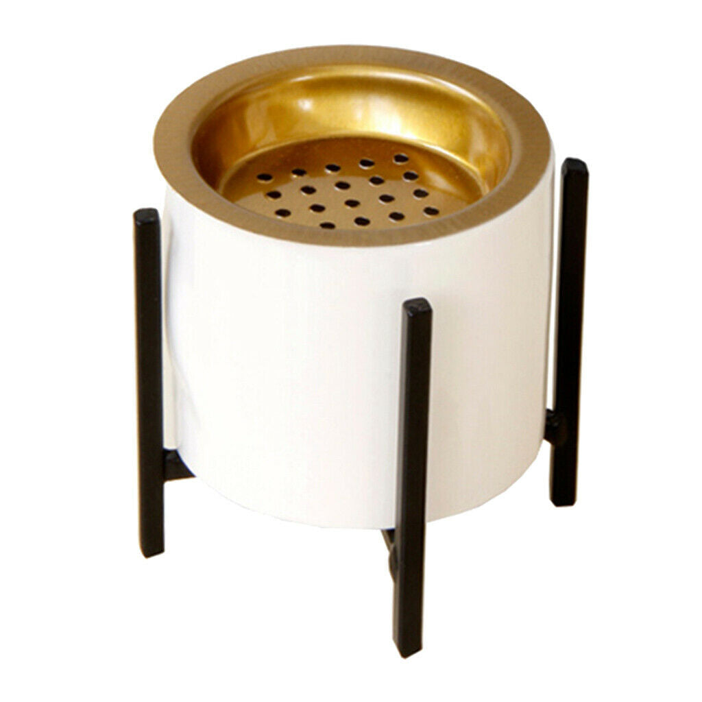 Ceramic Incense Burner Censer with Bracket Gasket Home Deco Black Bracket-S