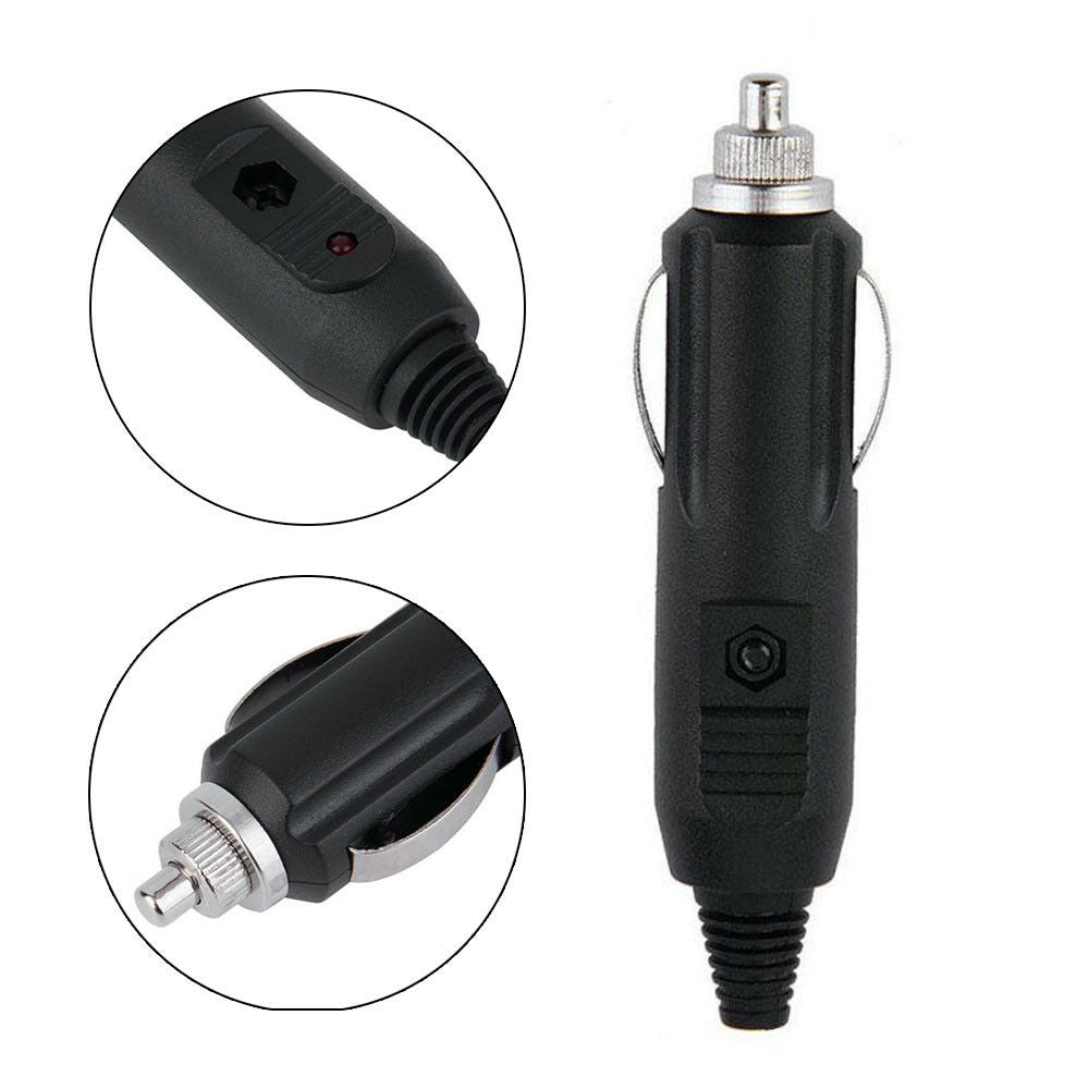 1PCS 12V Male Car Lighter Socket Plug Connector With Fuse Red LED