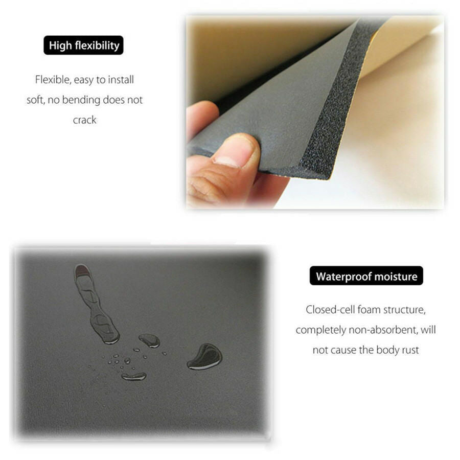 9 Sheets 6mm Car Sound Deadener Heat Material Insulation Self-Adhesive Cell Foam