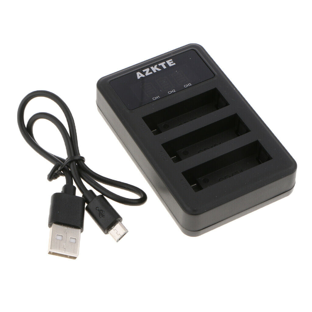 USB Triple Battery Charger Charging Cradle for Gopro Hero4 Cameras AHDBT-401